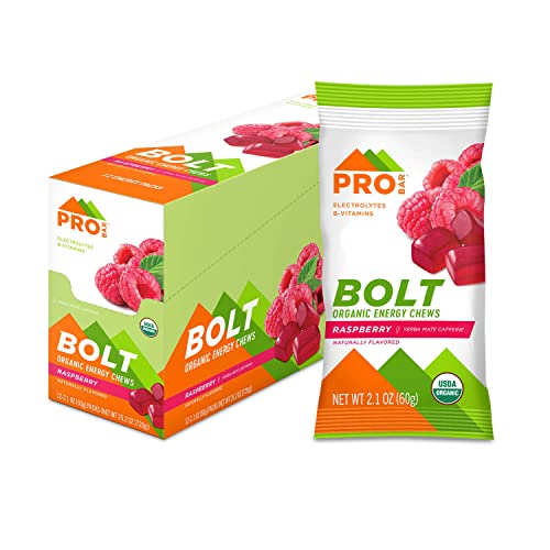 PROBAR BOLT Organic Raspberry Energy Chews, Non-GMO, Gluten-Free (12 Ct)