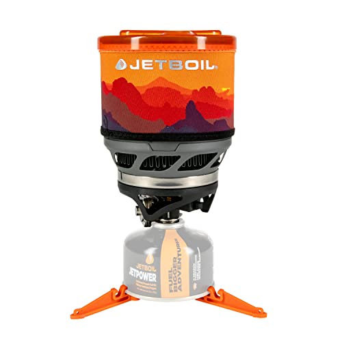 Jetboil MiniMo Camping Stove with Adjustable Heat (Sunset)