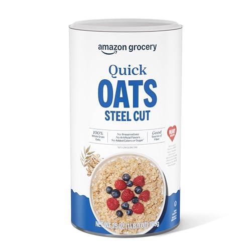 Amazon Grocery Steel Cut Quick Oats, 25 Oz