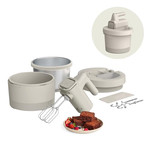 Bella 3.5 Qt 2-in-1 Hand/Stand Mixer, 200W, Oatmilk