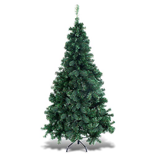 COSTWAY 7Ft Green Artificial Christmas Tree with Stand