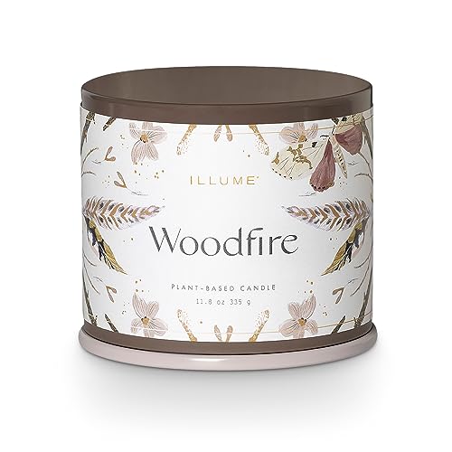 ILLUME Woodfire Scented Vanity Tin Candle