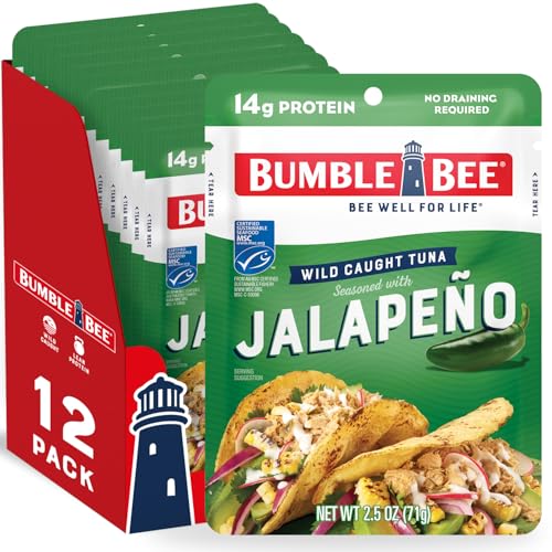 Bumble Bee Jalapeno Tuna Pouches, 2.5 oz, Pack of 12