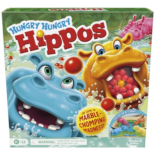 Hasbro Hungry Hippos Game for Ages 4+, 2-4 Players