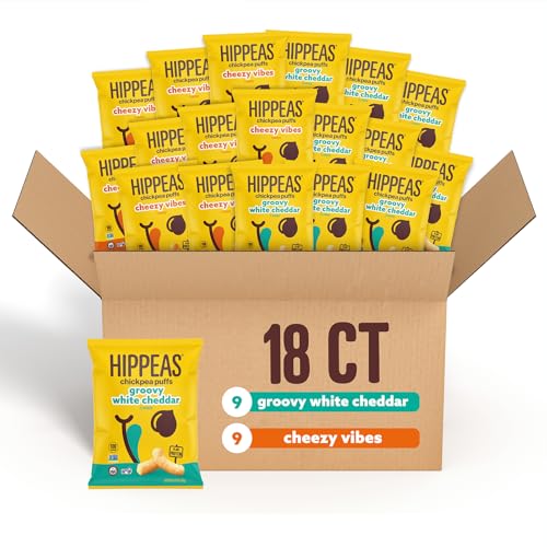 Hippeas Cheeze Puffs Variety Pack, Vegan, Gluten-Free, 18 Pack