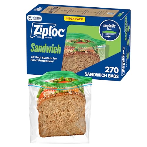 Ziploc Sandwich & Snack Bags, 270 Count, Easy Open/Close