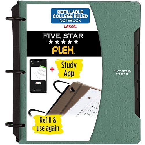 Five Star Refillable Notebook & App, 1″ Binder, Seaglass Green