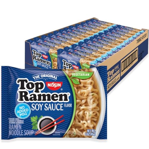 Nissin Top Ramen Soy Sauce, 24 Pack, 3 oz
