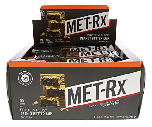 MET-Rx Protein Plus Bar, Peanut Butter, Gluten-Free, 9 Count
