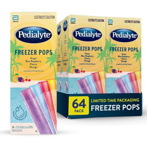 Pedialyte Electrolyte Freezer Pops, Variety Pack, 64 Count