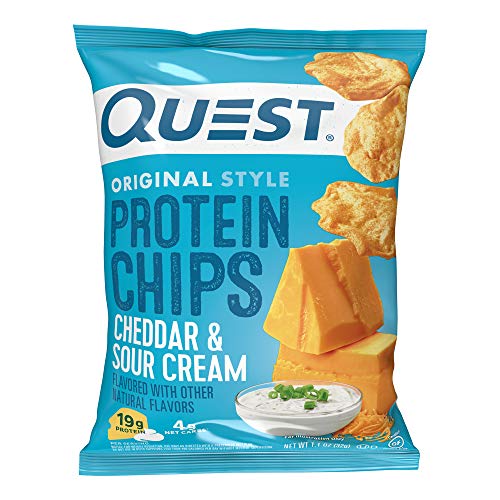 Quest Cheddar & Sour Cream Protein Chips, Low Carb, Gluten Free (12 Pack)