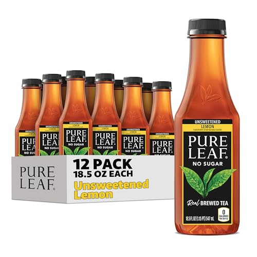 Pure Leaf Unsweetened Lemon Iced Tea, 18.5 Fl Oz, 12 Pack