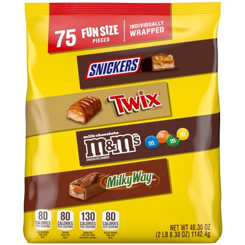 Fun Size Chocolate Variety Pack: Snickers, M&M’s, Milky Way, Twix