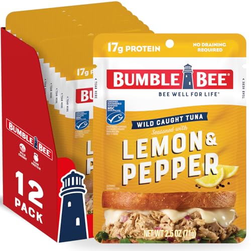 Bumble Bee Lemon Pepper Tuna, 2.5 oz, Pack of 12