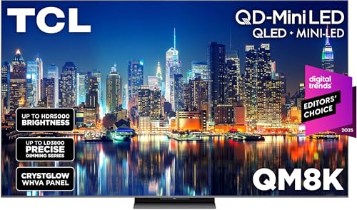 TCL 75″ QM8K Mini LED 4K Smart TV with Voice Remote