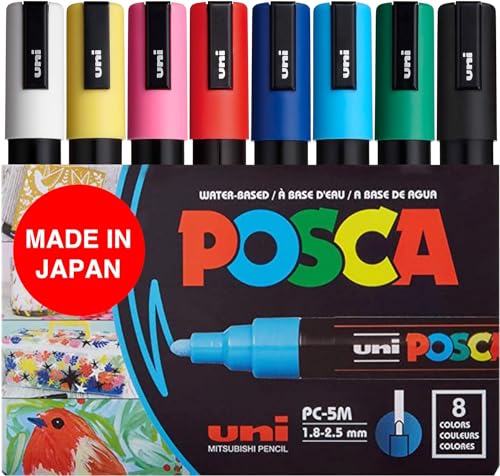 POSCA 8-Color Paint Marker Set, Medium Tip