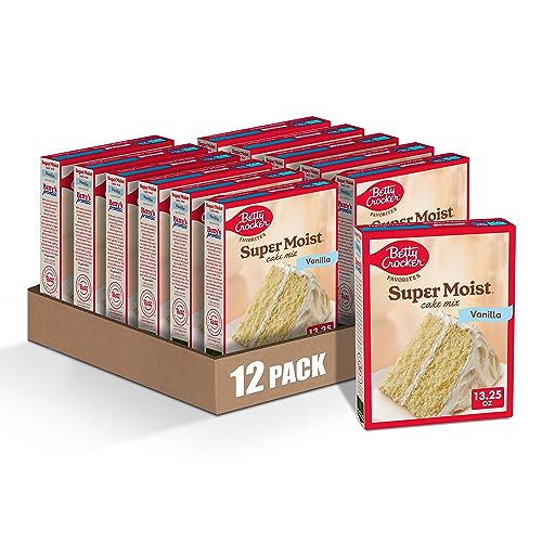 Betty Crocker Vanilla Cake Mix, 13.25 oz, 12 Pack