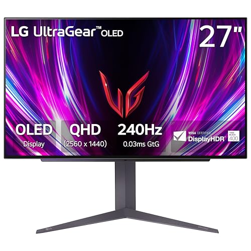 LG 27″ Ultragear OLED Gaming Monitor QHD 240Hz HDR G-Sync