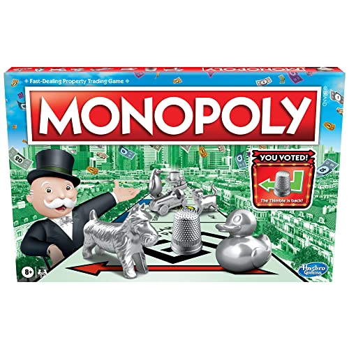 Monopoly Board Game, 2-6 Players, Ages 8+, Token Vote Edition