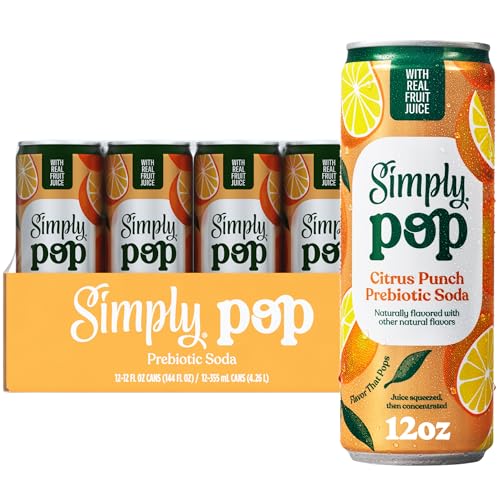 Simply POP Citrus Punch Prebiotic Soda, 12 Pack