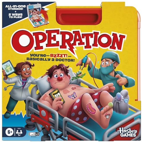 Operation Electronic Board Game with Carrying Case | Ages 6+