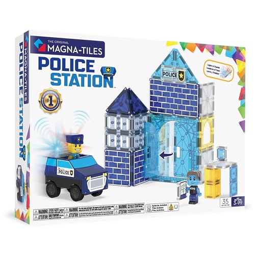 MAGNA-TILES 35-Piece Police Station Magnetic Building Set