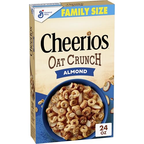 Cheerios Oat Crunch Almond Cereal, Family Size 24 oz