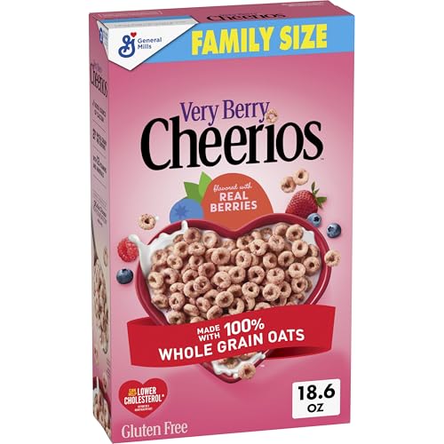 Very Berry Cheerios, Gluten-Free Cereal, Family Size 18.6 oz