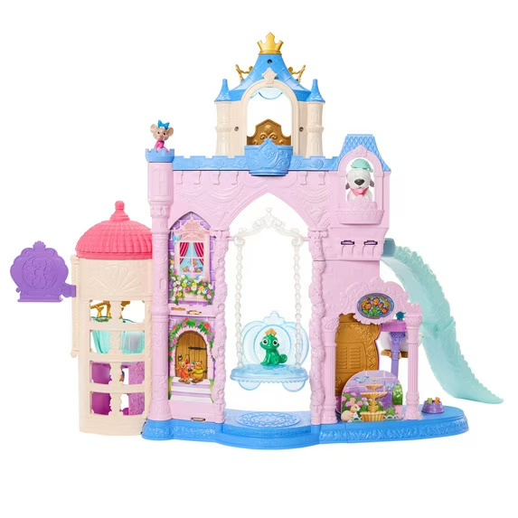 Disney Princess Pet Palace Playset with 7 Play Areas, 3 Animal Friends