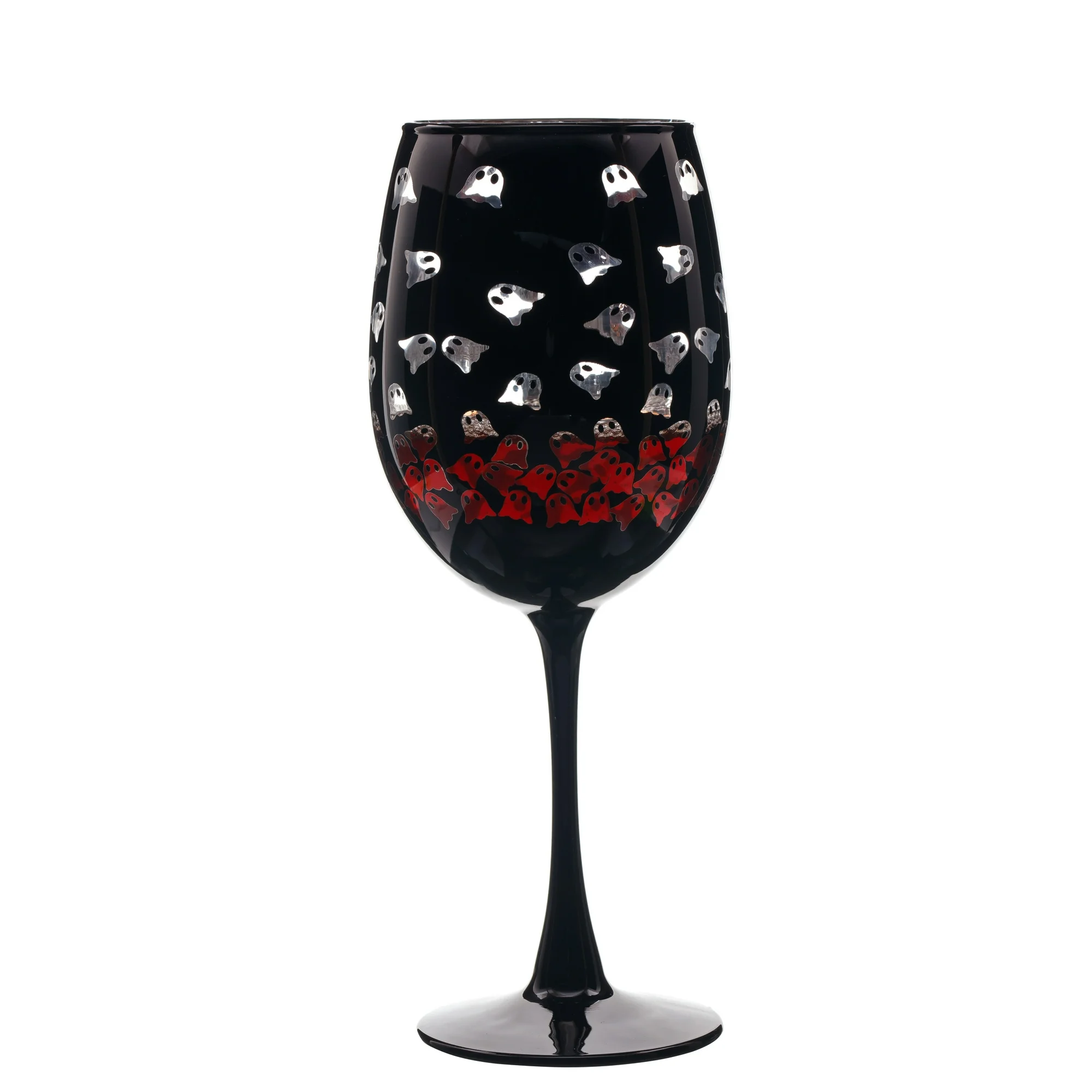 Way to Celebrate Halloween Two Tone Wine Glass Ghosts