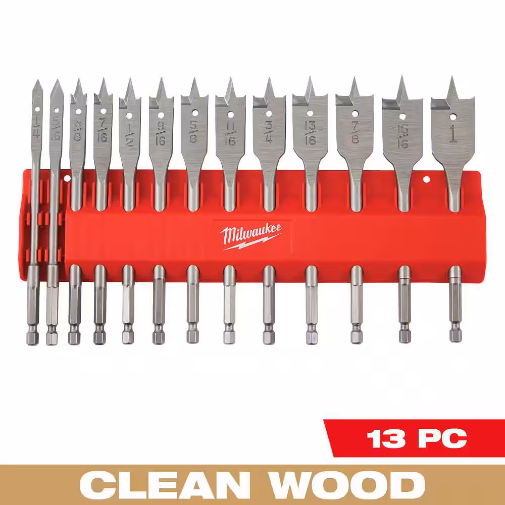 High Speed Wood Spade Bit Set 13Piece