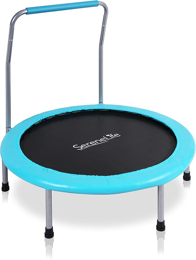 Serenelife 36″ Toddler Trampoline with Foam Handle, Foldable Design