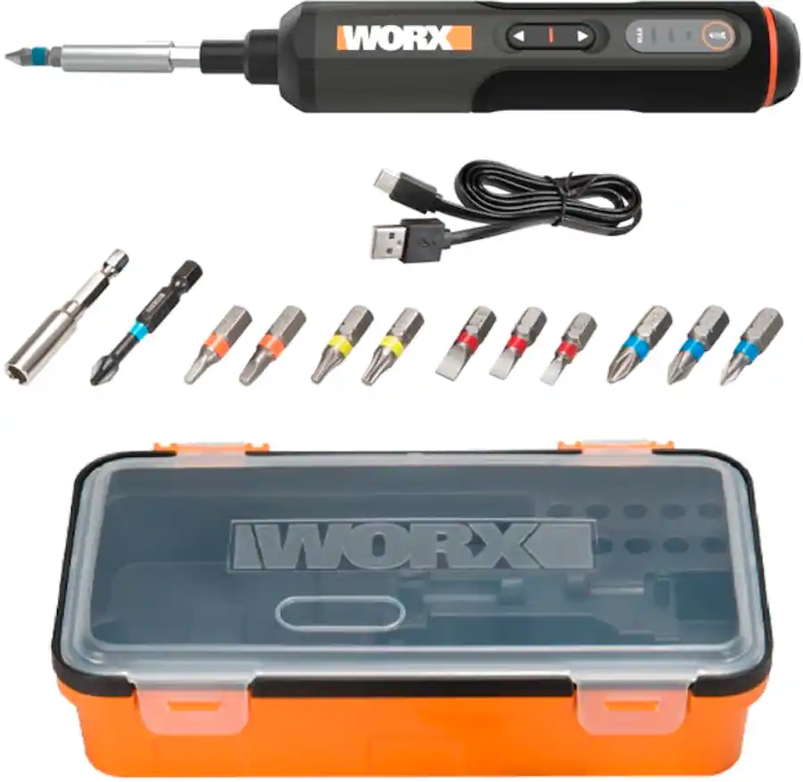 WORX – 4V 3-Speed Compact Screwdriver with 12 Accessory Bits