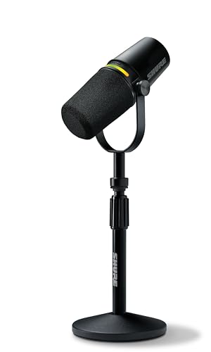 Shure MV7+ Podcast Microphone with Stand – Black
