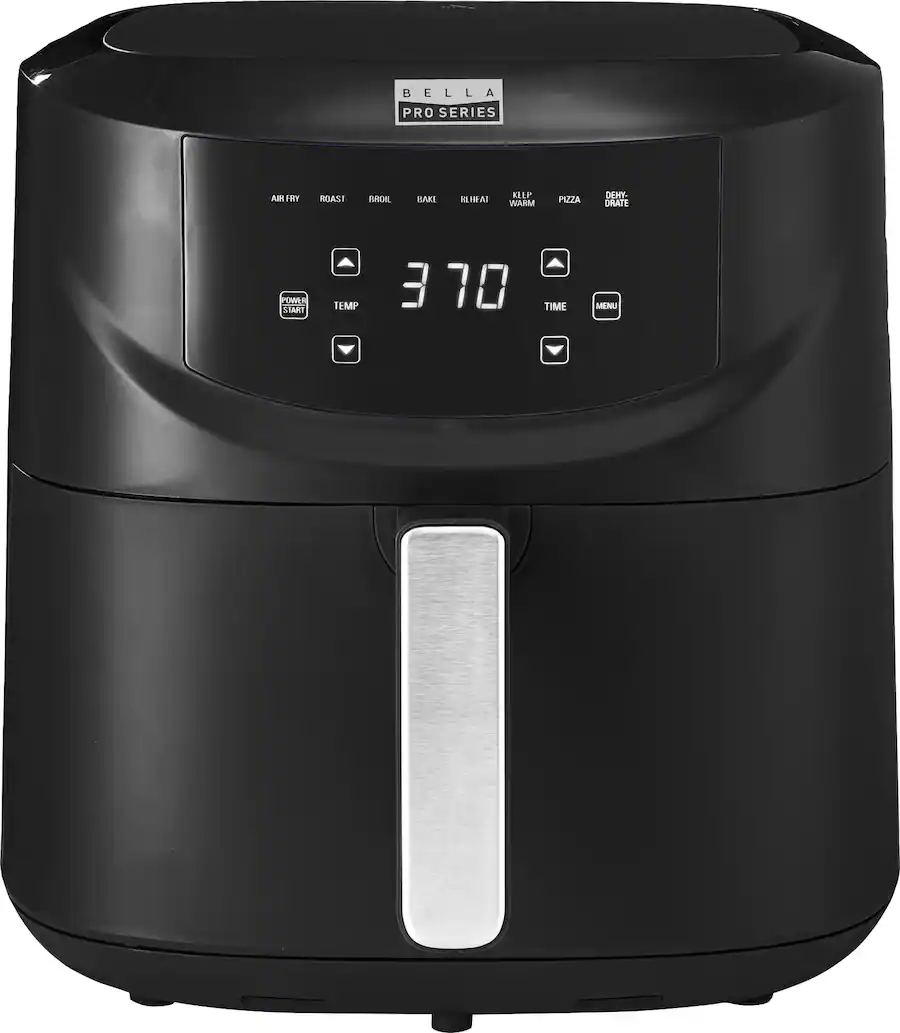 bella PRO – 8-qt. Touchscreen Air Fryer with Divided Basket – Matte Black