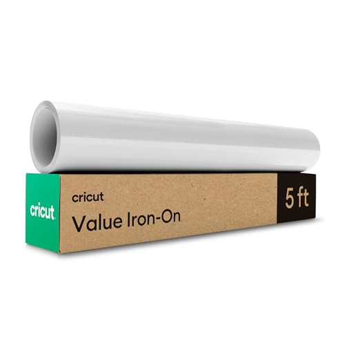 Cricut White Iron-On Vinyl, 12″x5′ Heat Transfer