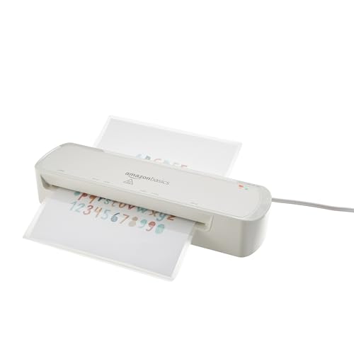 Amazon Basics 9″ Thermal Laminator, Home/Office Use, White
