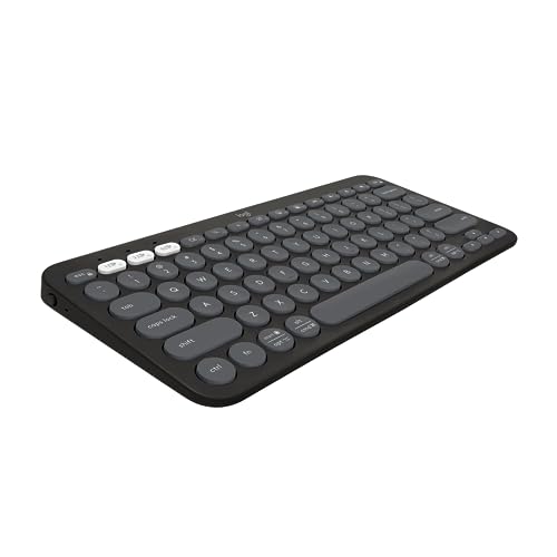 Logitech Pebble Keys 2 Bluetooth Keyboard, Slim, Multi-Device, Tonal Graphite