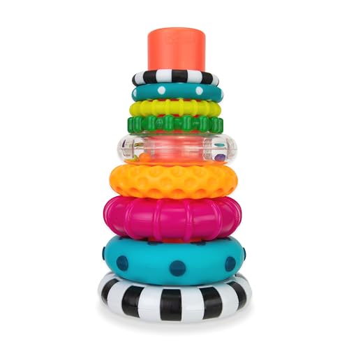 Sassy Stacking Ring Toy, STEM Learning, Age 6+ Months, 9 Pieces