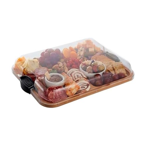 Farberware Bamboo Cutting Board with Compartments & Lid