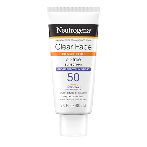 Neutrogena Clear Face SPF 50 Sunscreen for Oily Skin, 3 oz
