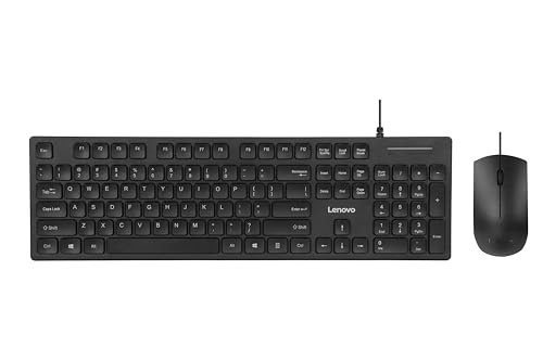 Lenovo 305 USB-C Keyboard & Mouse Combo, Spill-Resistant, Black