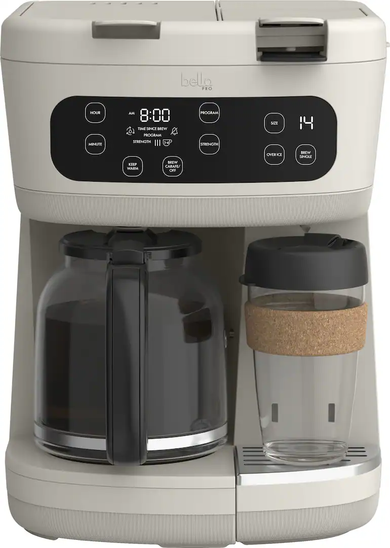 bella PRO – MultiBrew 12-Cup Drip & Single-Serve Coffee Maker – Oatmilk