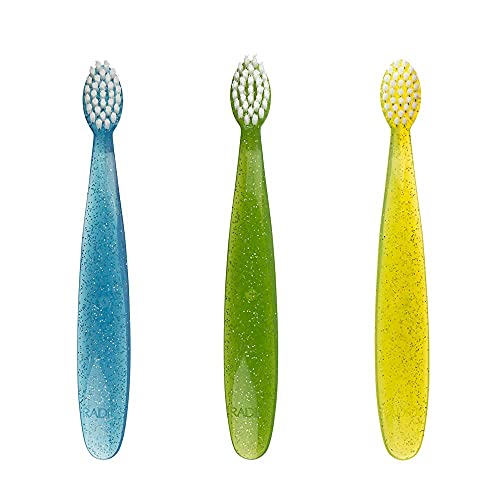 RADIUS Totz Toothbrush, Extra Soft, BPA Free, 18 Months+, 3-Pack