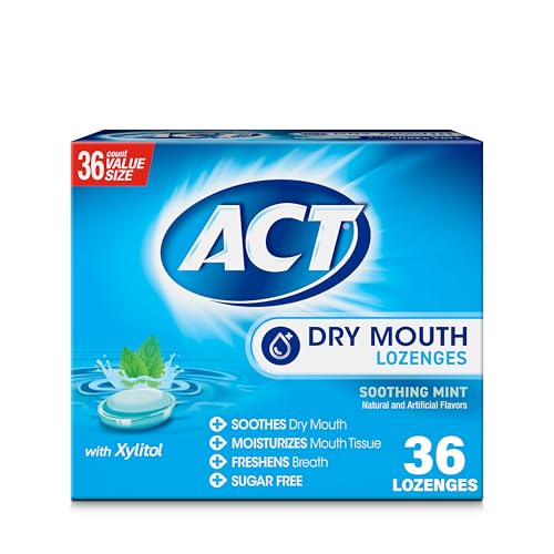 ACT Dry Mouth Soothing Mint Lozenges, 36 Count