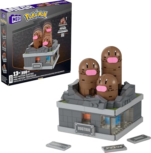 Pokémon Mini Motion Dugtrio Set, 350 Pieces, 5″ Tall