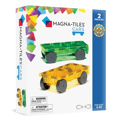 MAGNA-TILES Cars: Green & Yellow 2-Piece Set