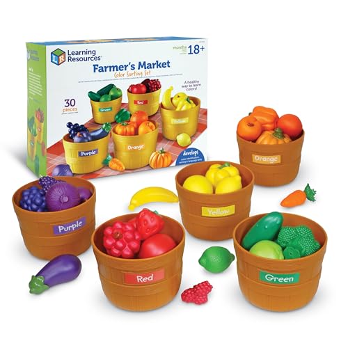 Learning Resources Farmer’s Market Color Sorting Set – Montessori Play Food