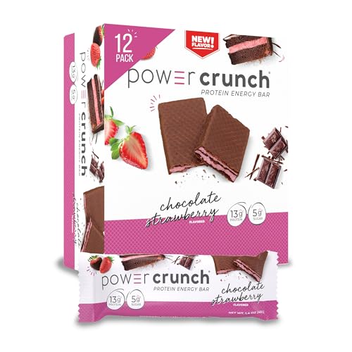 Power Crunch Chocolate Strawberry Protein Wafer Bars, 12 Pack
