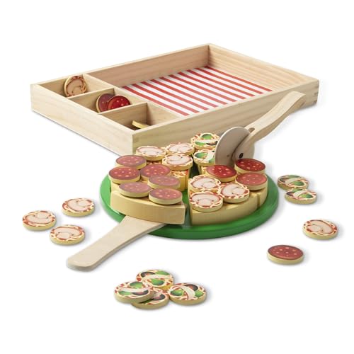 Melissa & Doug Wooden Pizza Party Play Set with Toppings